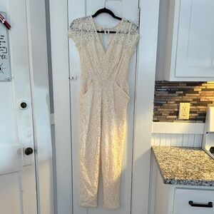 Elegant Lace Jumpsuit in Cream